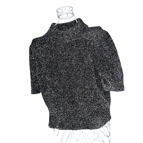 Kate Spade New York Womens Kate Spade New York Metallic Cropped Sweater EUC puff - Picture 2 of 14